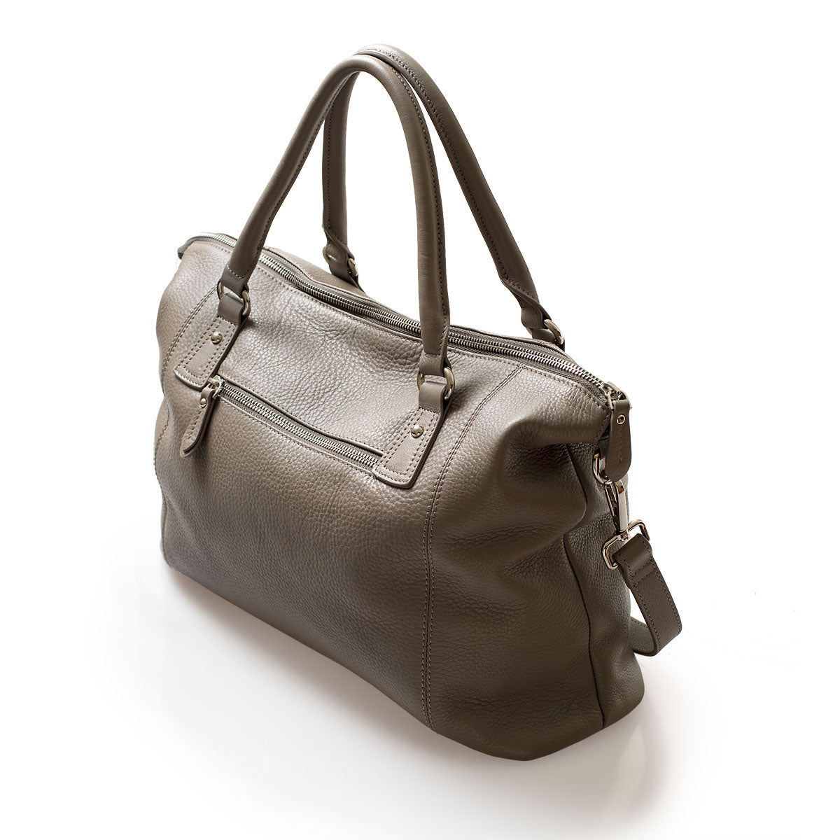 Veronica Leather Shoulder Handbag Grey