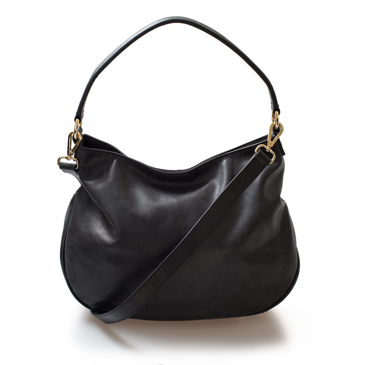 Mia Leather Hobo Charcoal Vintage Leather